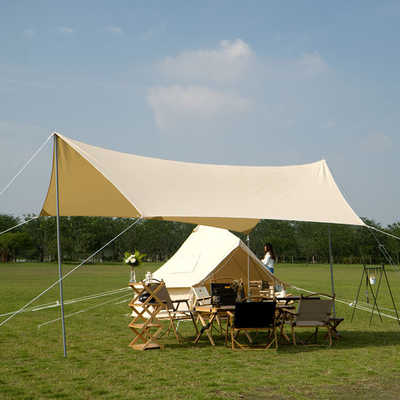 Van de Stoffencrane pop up beach cabana van de ijzerpijp Zilver Met een laag bedekte de Zonschuilplaats met Windkabel