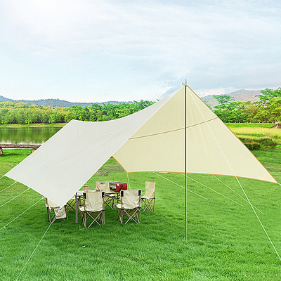 Van de Stoffencrane pop up beach cabana van de ijzerpijp Zilver Met een laag bedekte de Zonschuilplaats met Windkabel